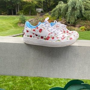 🍒Cherry Nike Air Forces🍒.         Lightly worn